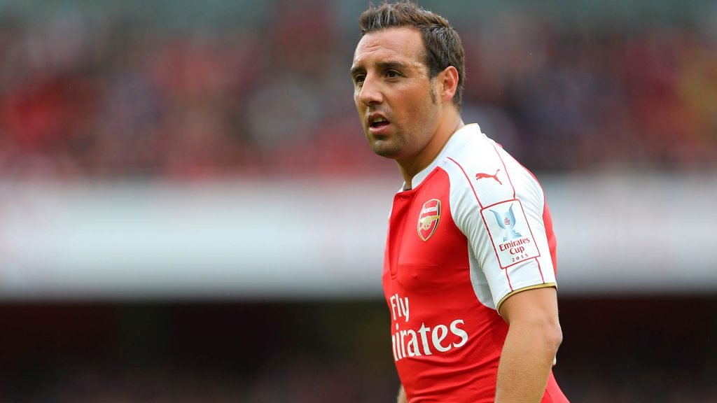 LONDON, ENGLAND - JULY 26: Santi Cazorla of Arsenal during the Emirates Cup match between Arsenal and VfL Wolfsburg at Emirates Stadium on July 26, 2015 in London, England. (Photo by Catherine Ivill - AMA/Getty Images).